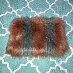 Faux fur clutch